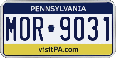 PA license plate MOR9031