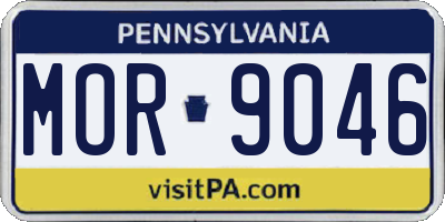 PA license plate MOR9046