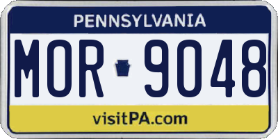 PA license plate MOR9048