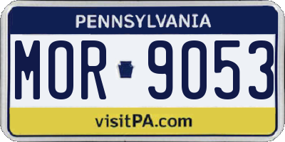 PA license plate MOR9053