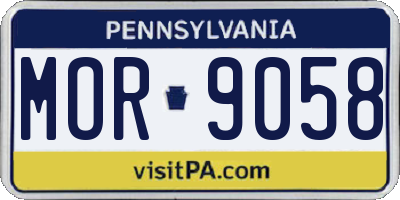 PA license plate MOR9058