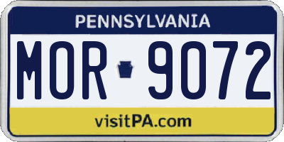 PA license plate MOR9072
