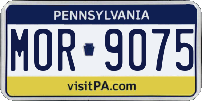 PA license plate MOR9075