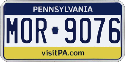 PA license plate MOR9076