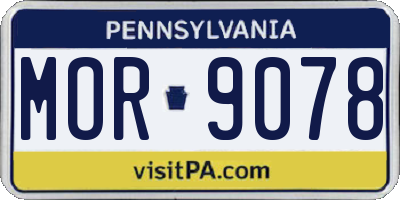 PA license plate MOR9078