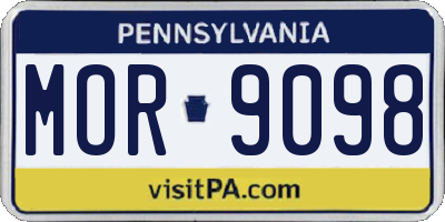 PA license plate MOR9098