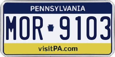 PA license plate MOR9103