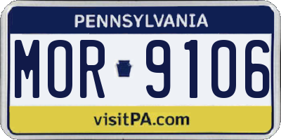 PA license plate MOR9106
