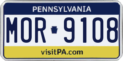 PA license plate MOR9108