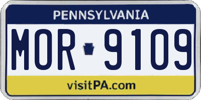PA license plate MOR9109