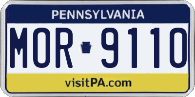 PA license plate MOR9110
