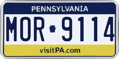 PA license plate MOR9114