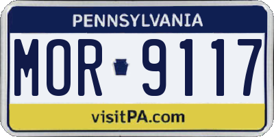 PA license plate MOR9117