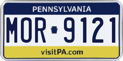 PA license plate MOR9121