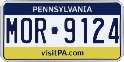PA license plate MOR9124