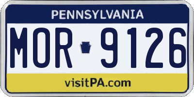 PA license plate MOR9126