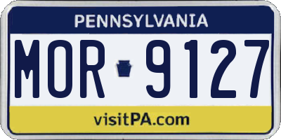 PA license plate MOR9127