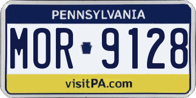 PA license plate MOR9128