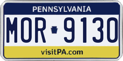 PA license plate MOR9130