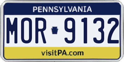 PA license plate MOR9132
