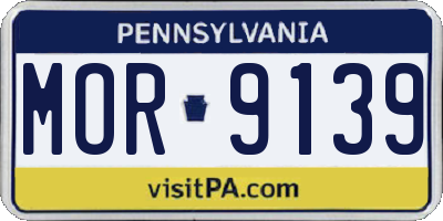 PA license plate MOR9139