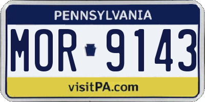 PA license plate MOR9143