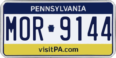 PA license plate MOR9144