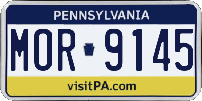 PA license plate MOR9145