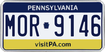 PA license plate MOR9146