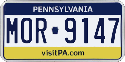 PA license plate MOR9147