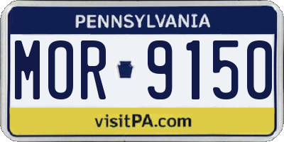 PA license plate MOR9150