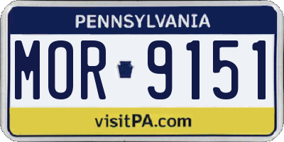 PA license plate MOR9151