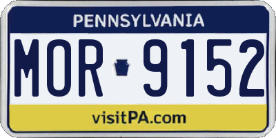 PA license plate MOR9152