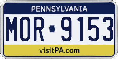 PA license plate MOR9153