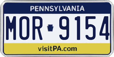 PA license plate MOR9154