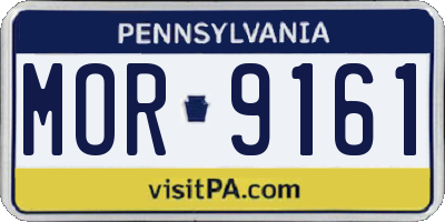 PA license plate MOR9161