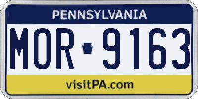 PA license plate MOR9163