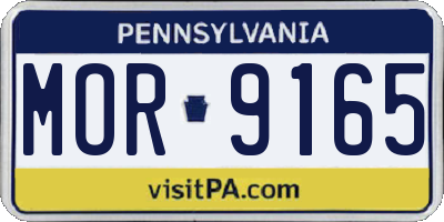PA license plate MOR9165