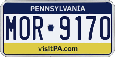 PA license plate MOR9170