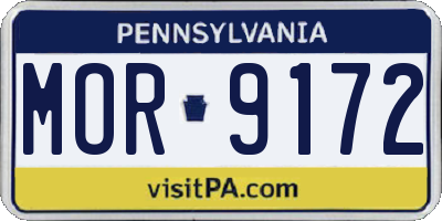 PA license plate MOR9172