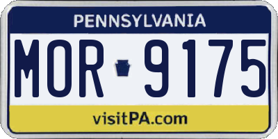PA license plate MOR9175