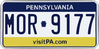PA license plate MOR9177