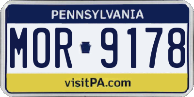 PA license plate MOR9178