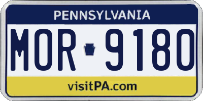 PA license plate MOR9180