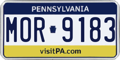PA license plate MOR9183
