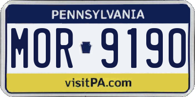 PA license plate MOR9190