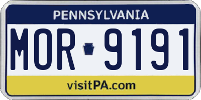 PA license plate MOR9191