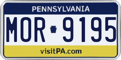 PA license plate MOR9195