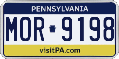 PA license plate MOR9198