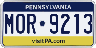 PA license plate MOR9213
